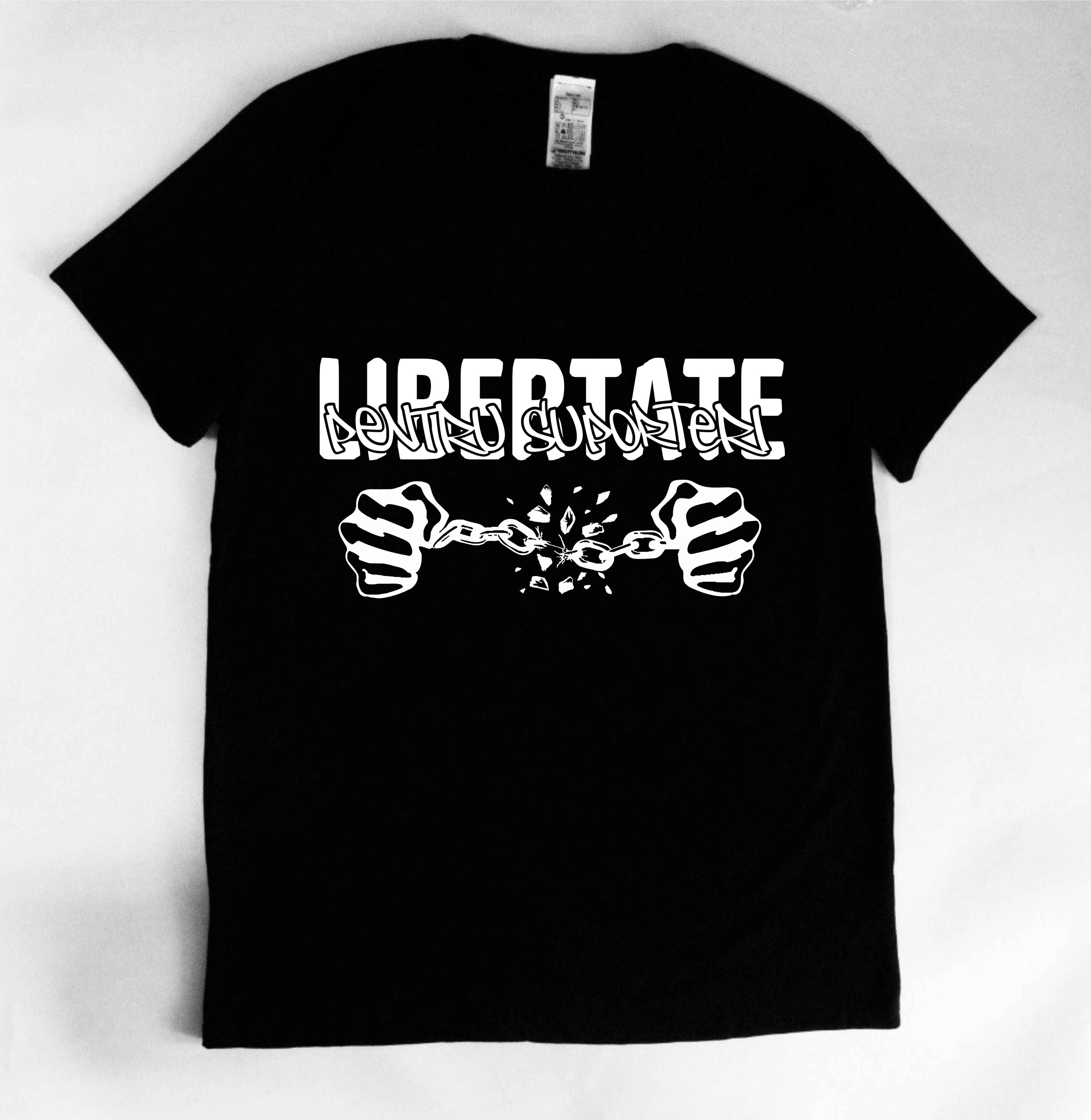 Tricou negru - LIBERTATE PENTRU SUPORTERI - A